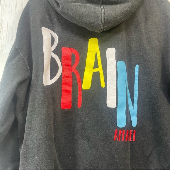BirdBrain Drawstring Black Hoodie Unisex Large - Picture 7 of 7